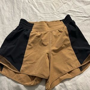 Lululemon Athletica Tan and Black Athletic Shorts